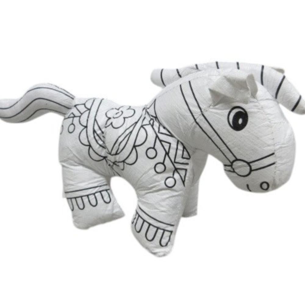 16 Pack, Colour Me & Wash! White Plush Horse Stuffy/Toy